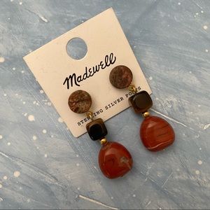 Madewell Red Stone Drop Earrings